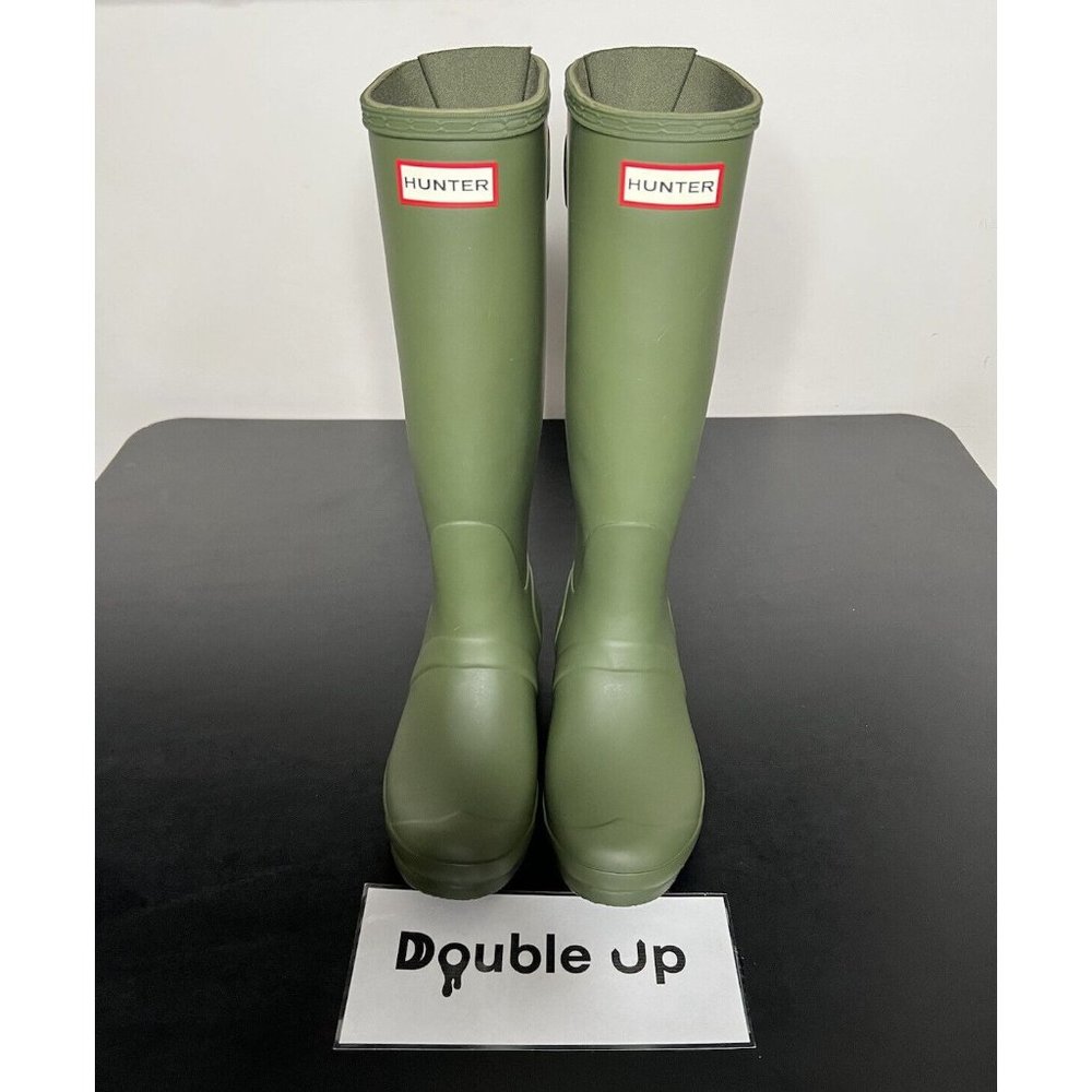 HUNTER WOMENS ADJUSTABLE BACK WATERPROOF RAIN BOOT Size 7 Green